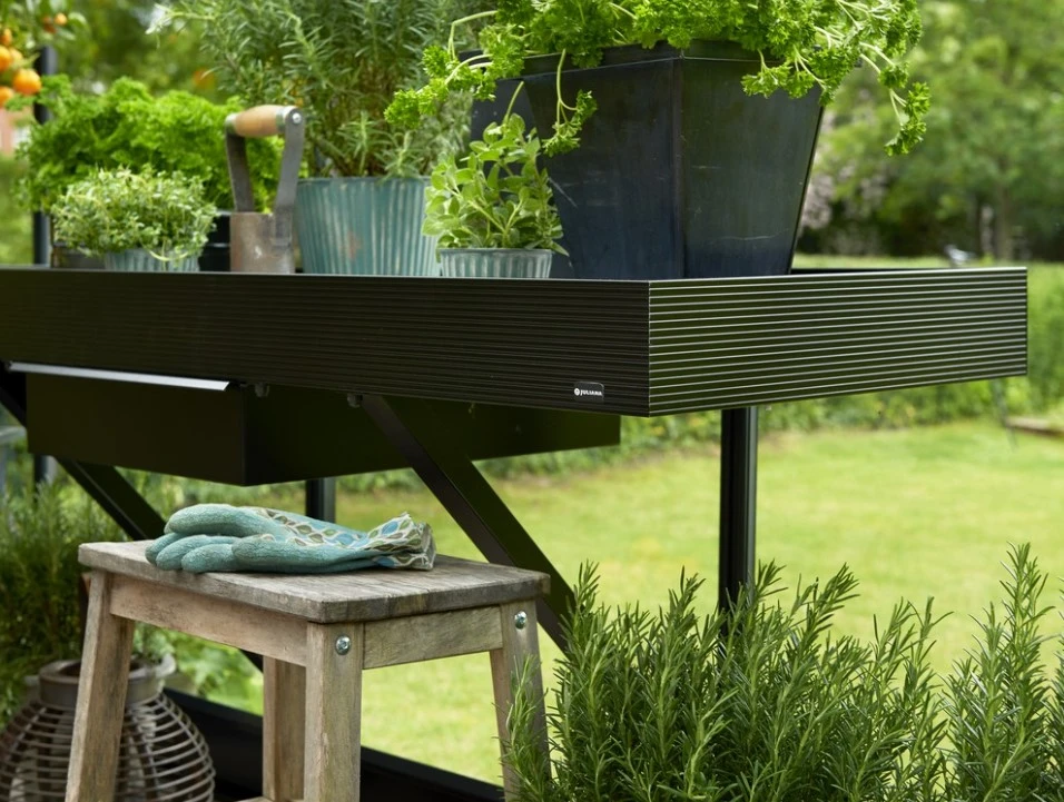 Royal Well Kweektafel met lade 213 x 52 cm Zwart Gecoat - Afbeelding 2